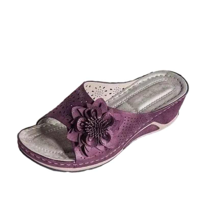 OCW Women Sandals Non-shock Arch Support Sandals 3D Flower Memory Foam Classic Summer OCWShoes