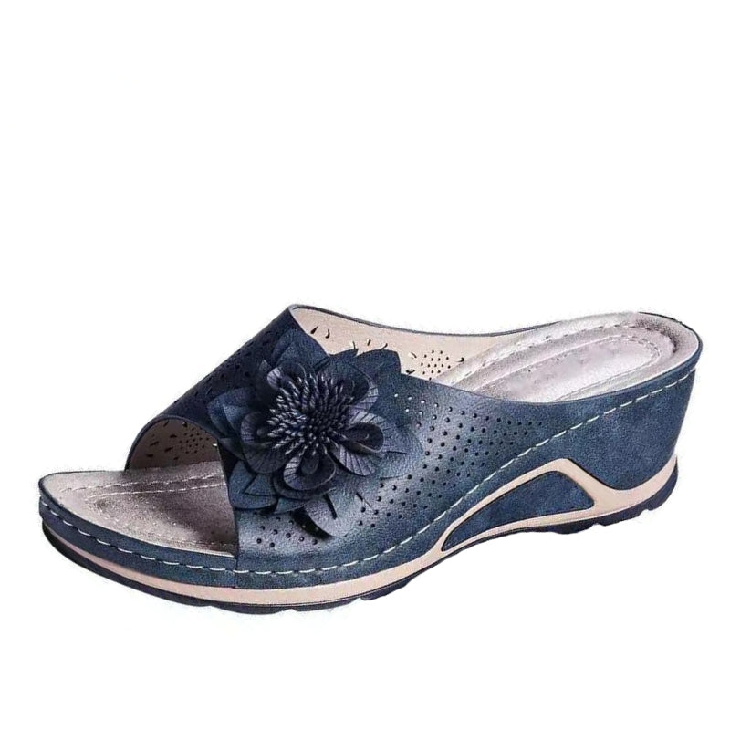 OCW Women Sandals Non-shock Arch Support Sandals 3D Flower Memory Foam Classic Summer OCWShoes
