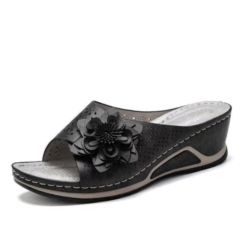 OCW Women Sandals Non-shock Arch Support Sandals 3D Flower Memory Foam Classic Summer OCWShoes
