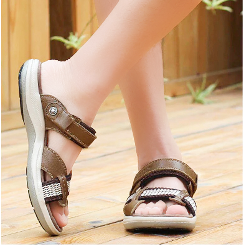 OCW Orthopedic Sandals Women Arch Support Leather Elastic Strap Comfy Summer OCWShoes