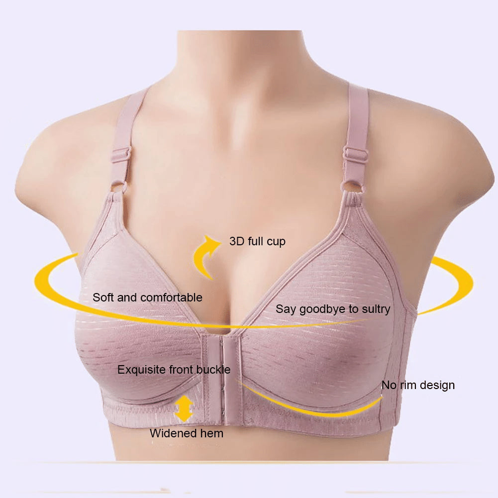 OCW Women Bra Front Buckle Wireless Breast Shaping Breathable Casual Plus Size