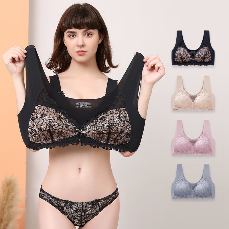 OCW Bra Front Buckle Seamless Lace Breathable Back Support Massage Size M - 6XL
