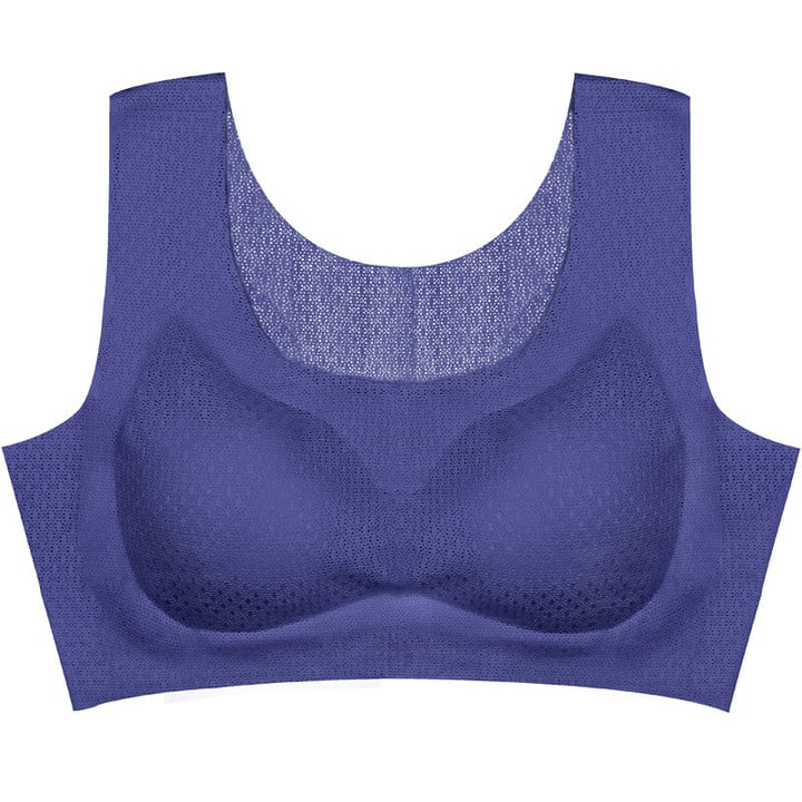 OCW Women Bra Yoga Mesh Wirefree Seamless Removable Cup Breathable Push Up Lovely Plus Size M-7XL