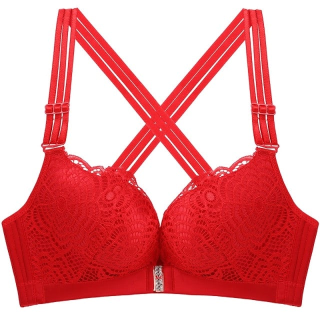 OCW Bra Convertible Straps Non-wired Lace Front Buckle Braless Feeling Push up Plus Size