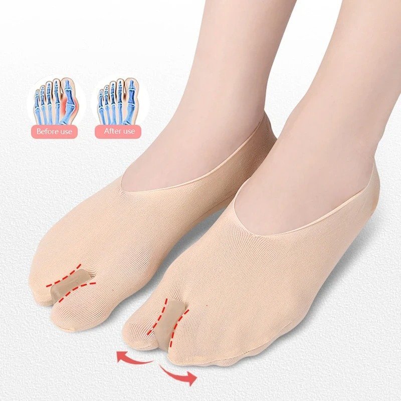 OCW Bunion Socks For Women Separated Toes Nonslip Gel Pad Soft Comfort Socks