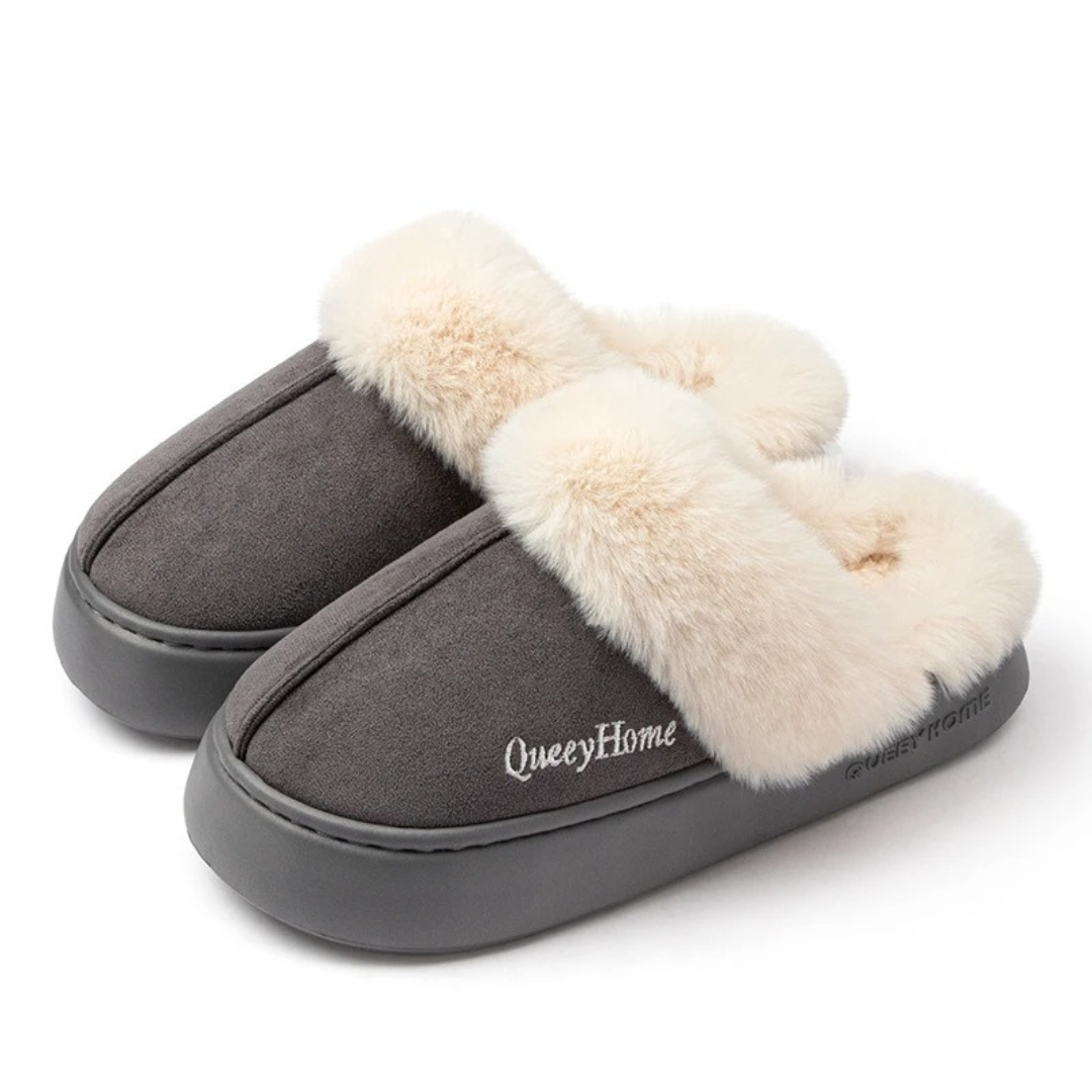 OCW Winter Women Winter Slippers Flat-Bottomed Plush Commute Cozy Indoor-Outdoor