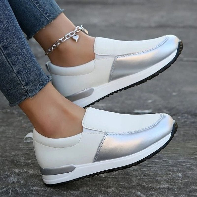 OCW Slip-on Orthopedic Sporty Shoes For Women Metallic Anti-collision Toe Trendy