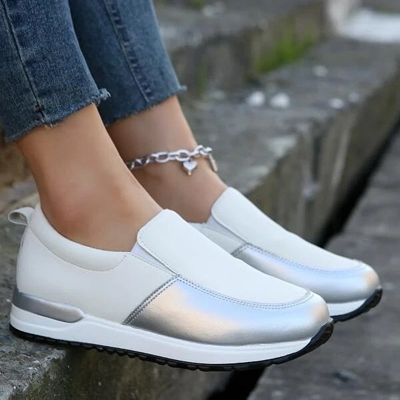 OCW Slip-on Orthopedic Sporty Shoes For Women Metallic Anti-collision Toe Trendy