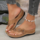 OCW Women Orthopedic Shoes Comfort Leather Flat Floral Summer Flip-flops