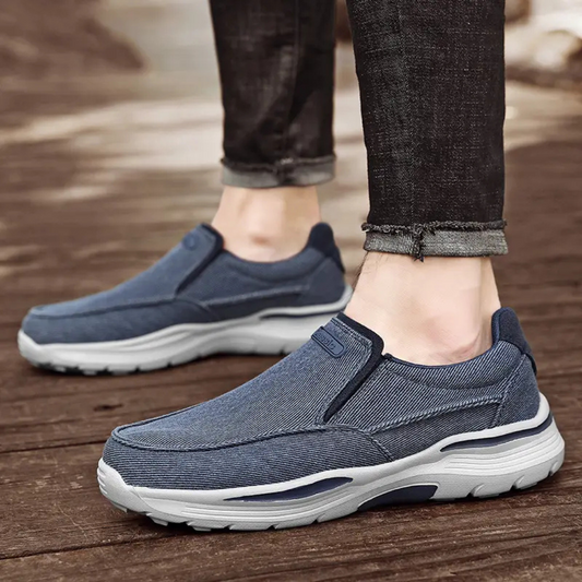 OCW Orthopedic Men Canvas Loafers Comfort AntiSkid Slip on Walking Shoes