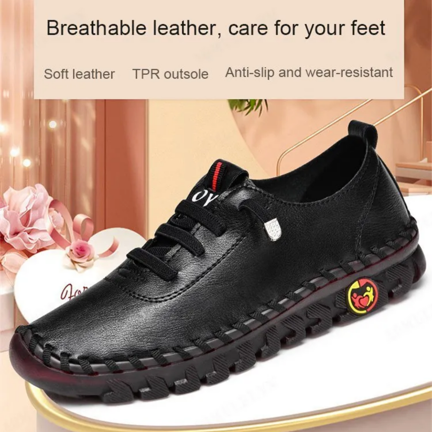 OCW Orthopedic Shoes Breathable Lace Up Arch-support Leather Trending
