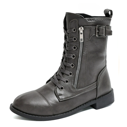 OCW Women Orthopedic Boots Waterproof Leather Warm Mid-calf Side Zipper Winter Walking