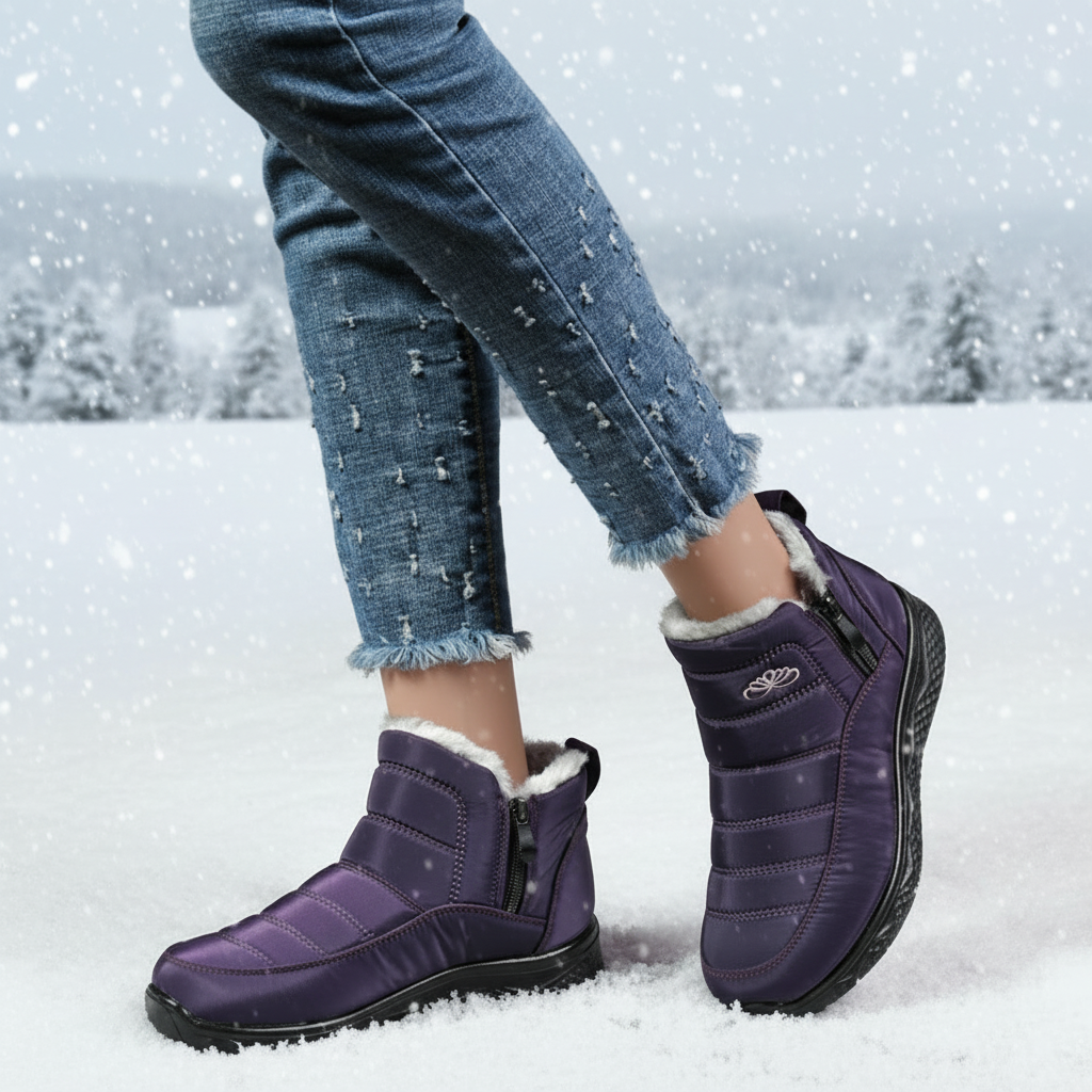 OCW Women Orthopedic Boots Waterproof Insulated Fur Comfortable Non-skid Ankle Snow Boots