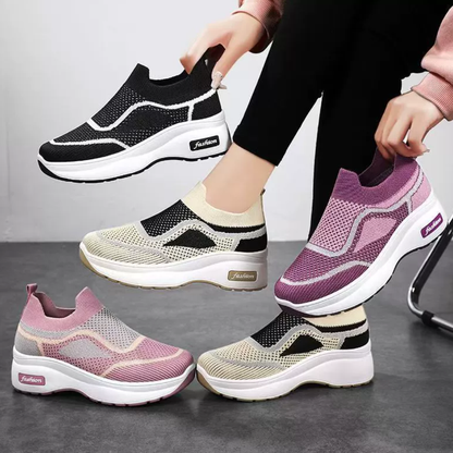 OCW Women Orthopedic Shoes Breathable Comfy Mesh Arch-support Slip-on Casual Jogging