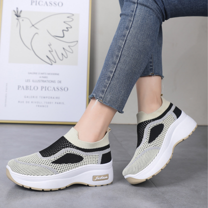 OCW Women Orthopedic Shoes Breathable Comfy Mesh Arch-support Slip-on Casual Jogging