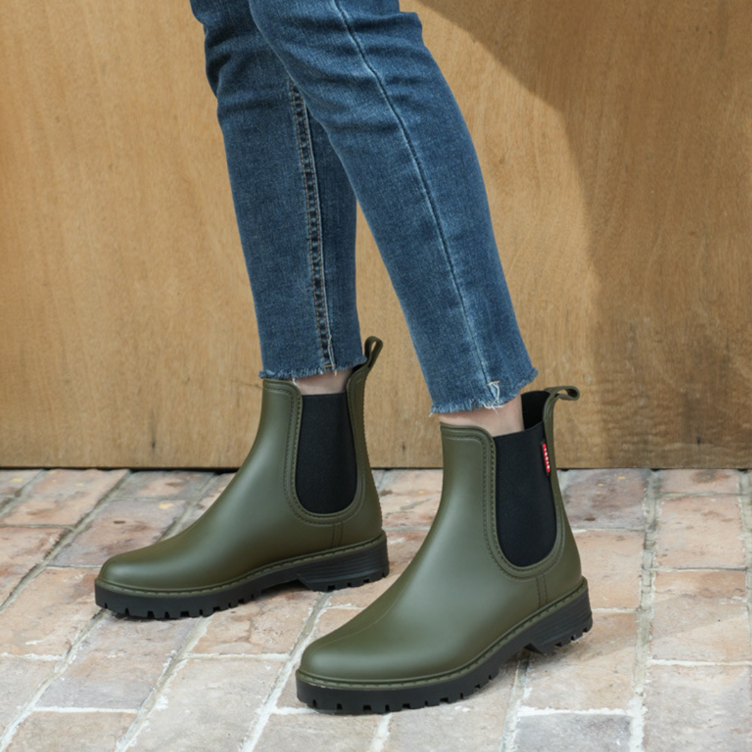 OCW Women Rain Boots Waterproof Chelsea Comfortable Ankle Stylish Non-slip Walking