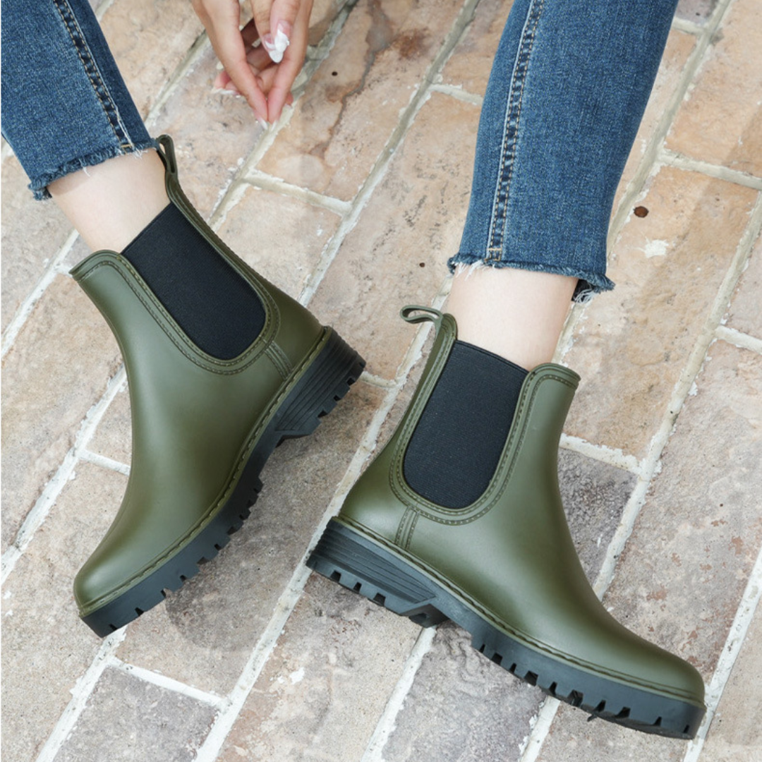 OCW Women Rain Boots Waterproof Chelsea Comfortable Ankle Stylish Non-slip Walking