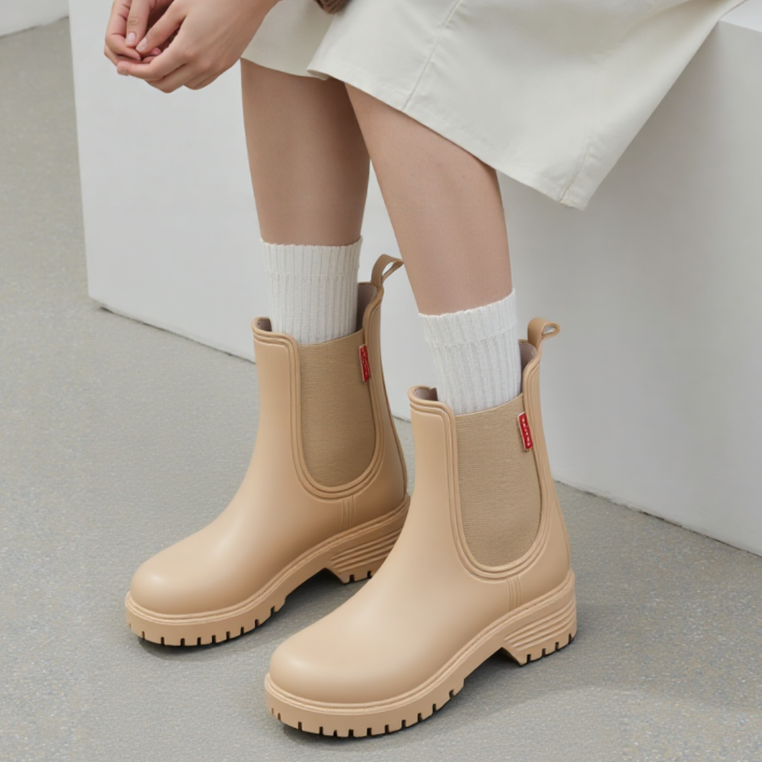 OCW Women Rain Boots Waterproof Chelsea Comfortable Ankle Stylish Non-slip Walking