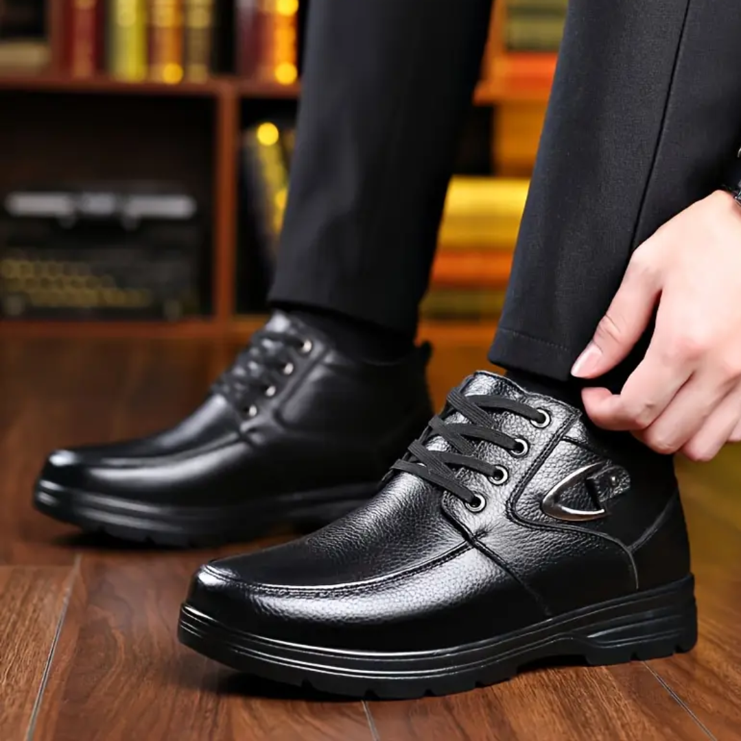 OCW Men Orthopedic Boots Warm Comfortable Waterproof Leather Ankle Winter Walking