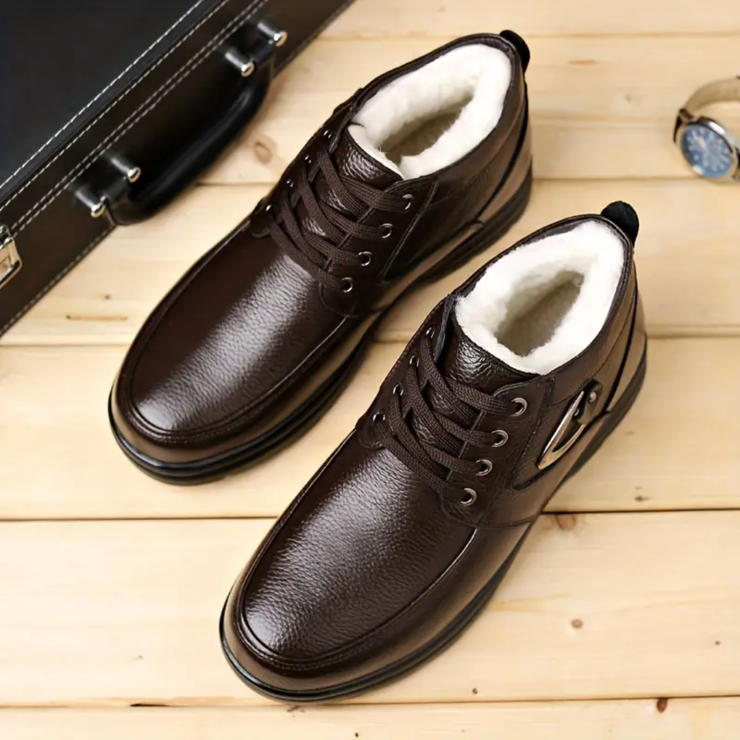 OCW Men Orthopedic Boots Warm Comfortable Waterproof Leather Ankle Winter Walking