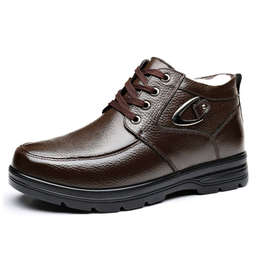 OCW Men Orthopedic Boots Warm Comfortable Waterproof Leather Ankle Winter Walking