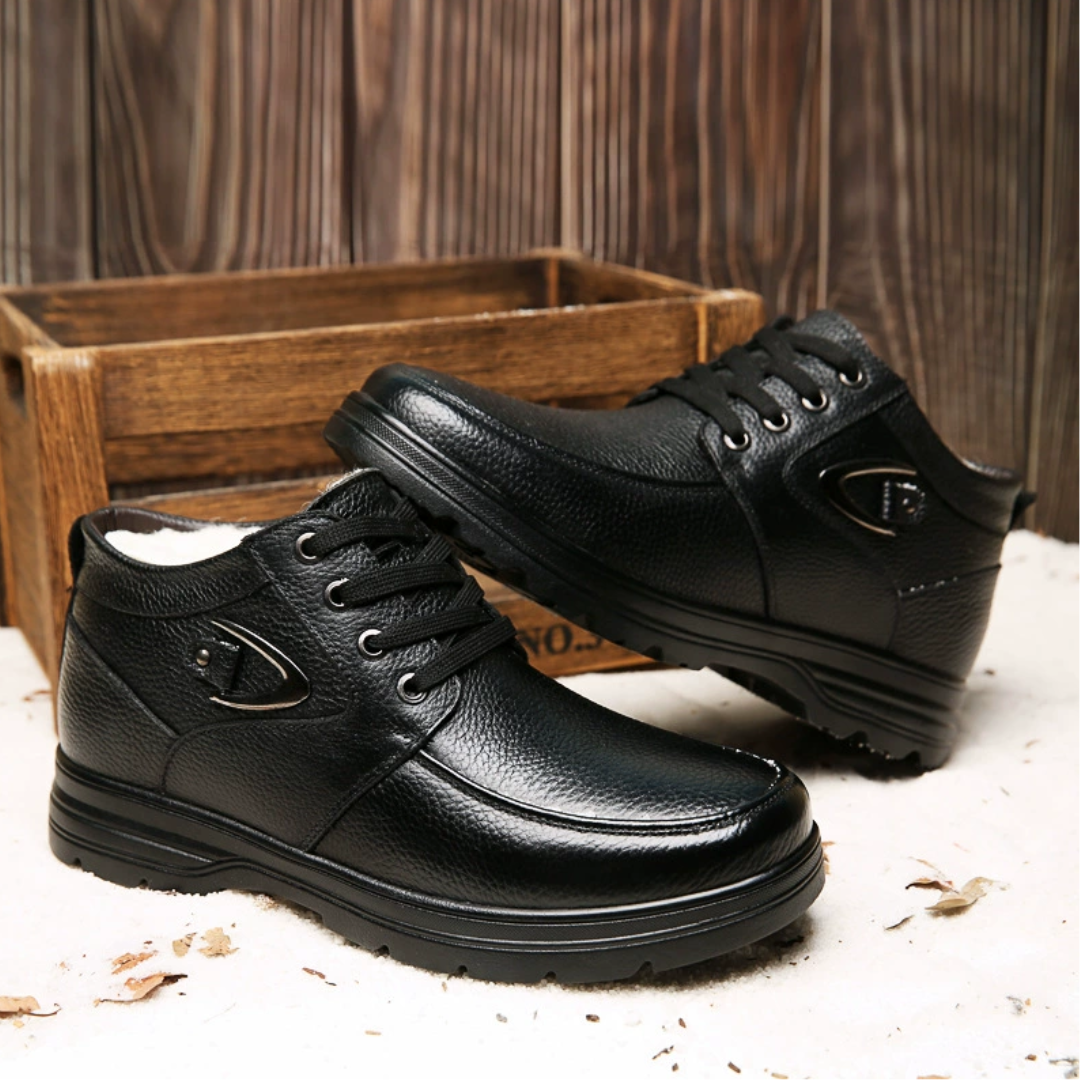 OCW Men Orthopedic Boots Warm Comfortable Waterproof Leather Ankle Winter Walking