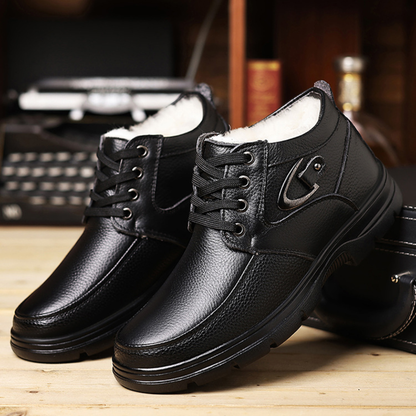 OCW Men Orthopedic Boots Warm Comfortable Waterproof Leather Ankle Winter Walking