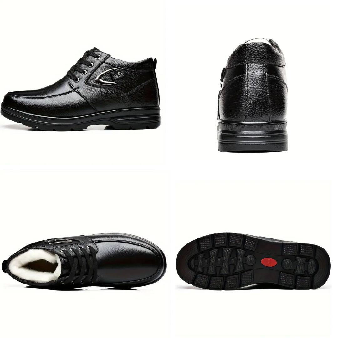 OCW Men Orthopedic Boots Warm Comfortable Waterproof Leather Ankle Winter Walking