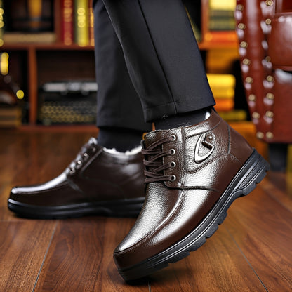 OCW Men Orthopedic Boots Warm Comfortable Waterproof Leather Ankle Winter Walking