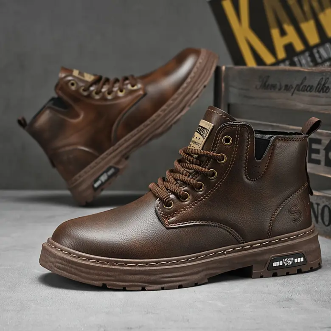 OCW Men Orthopedic Boots Comfortable Waterproof Casual Leather Non-slip Fashion Zipper