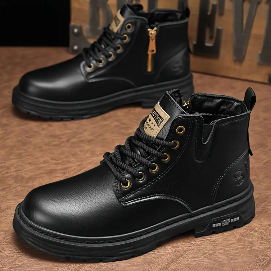 OCW Men Orthopedic Boots Comfortable Waterproof Casual Leather Non-slip Fashion Zipper