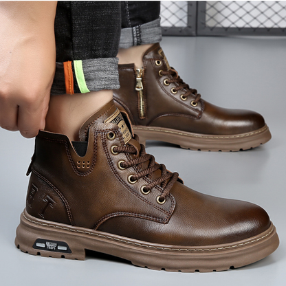 OCW Men Orthopedic Boots Comfortable Waterproof Casual Leather Non-slip Fashion Zipper