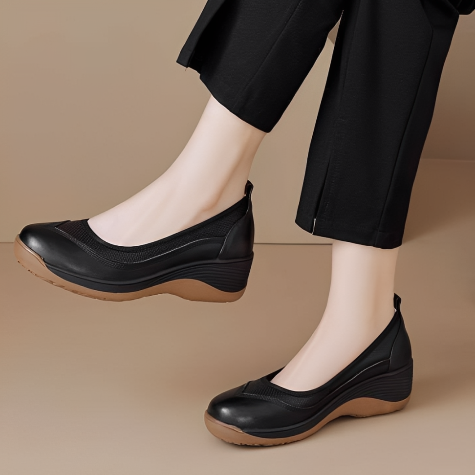 OCW Women Orthopedic Shoes Arch-support Comfortable Hands-free Graceful Leather Dress Shoes