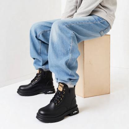 OCW Men Orthopedic Boots Comfortable Waterproof Casual Leather Non-slip Fashion Zipper