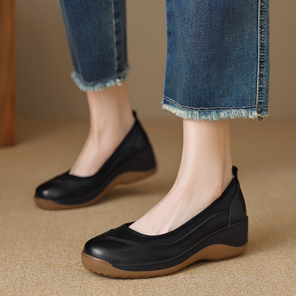 OCW Women Orthopedic Shoes Arch-support Comfortable Hands-free Graceful Leather Dress Shoes