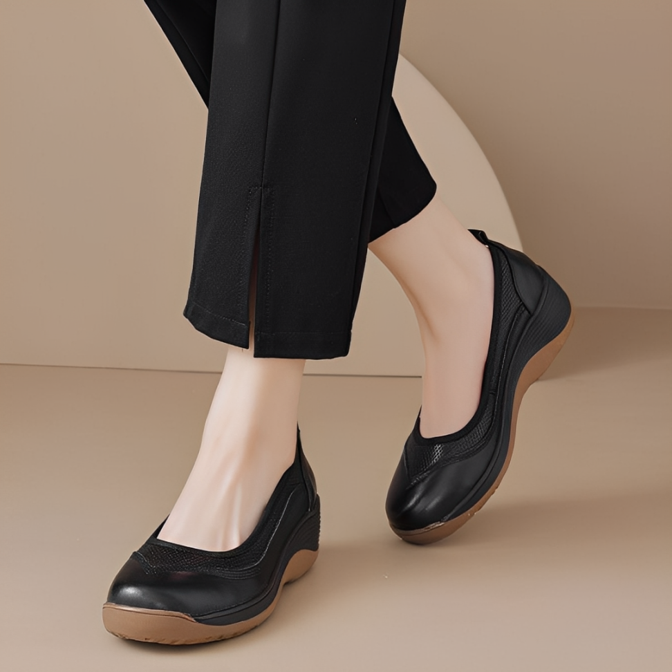 OCW Women Orthopedic Shoes Arch-support Comfortable Hands-free Graceful Leather Dress Shoes