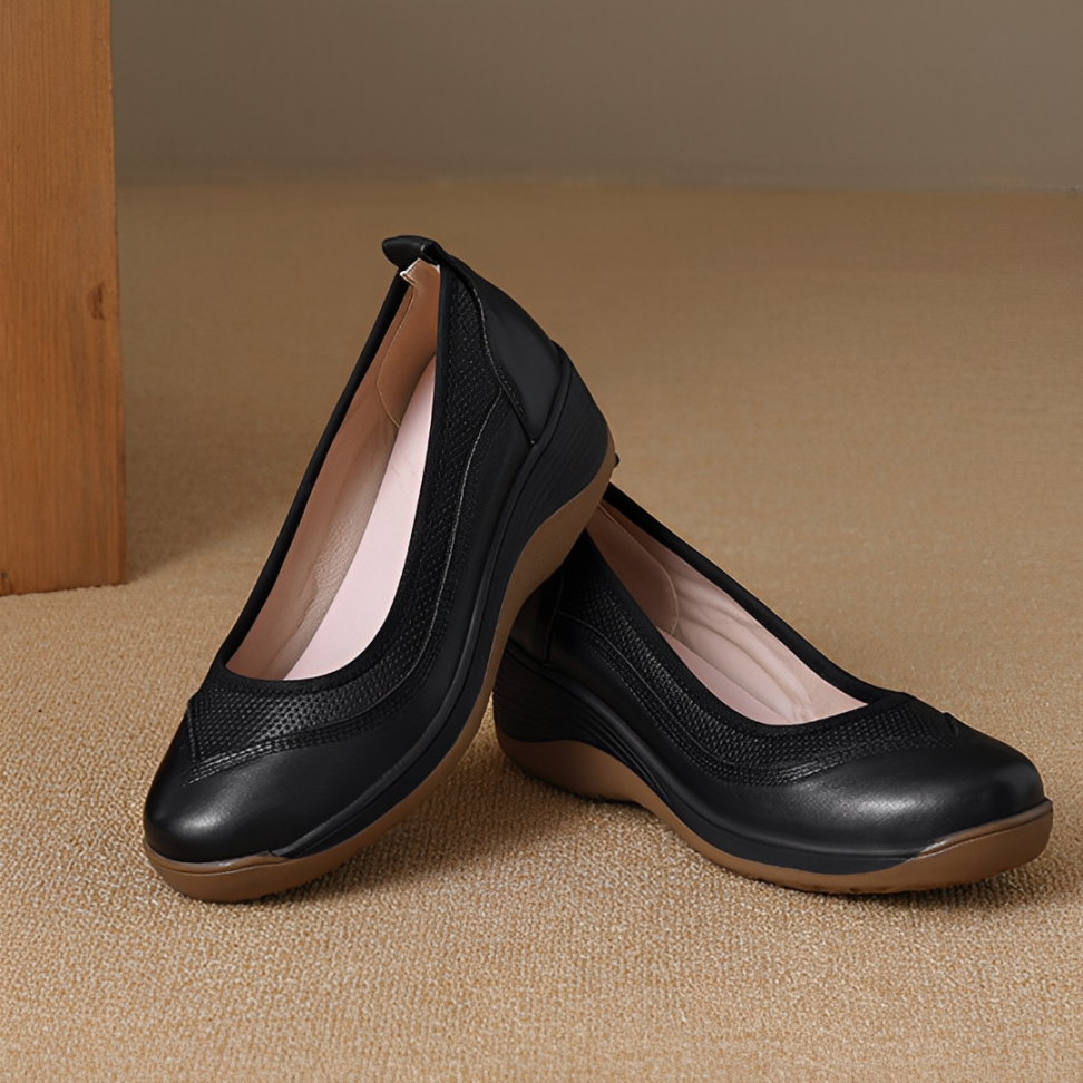 OCW Women Orthopedic Shoes Arch-support Comfortable Hands-free Graceful Leather Dress Shoes
