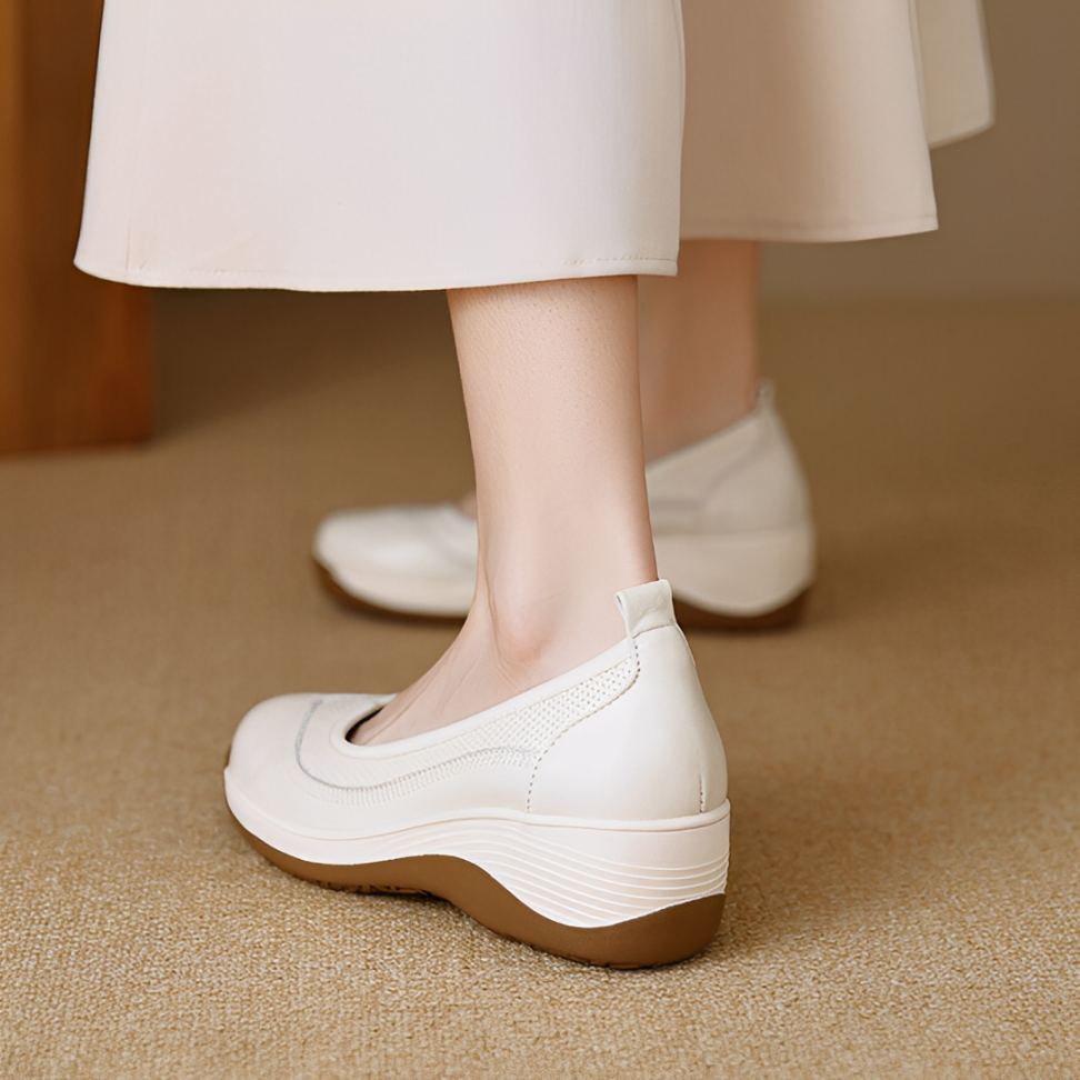 OCW Women Orthopedic Shoes Arch-support Comfortable Hands-free Graceful Leather Dress Shoes