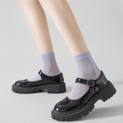 OCW Women Shoes Mary Jane Comfortable Leather Buckle Height Increased Walking