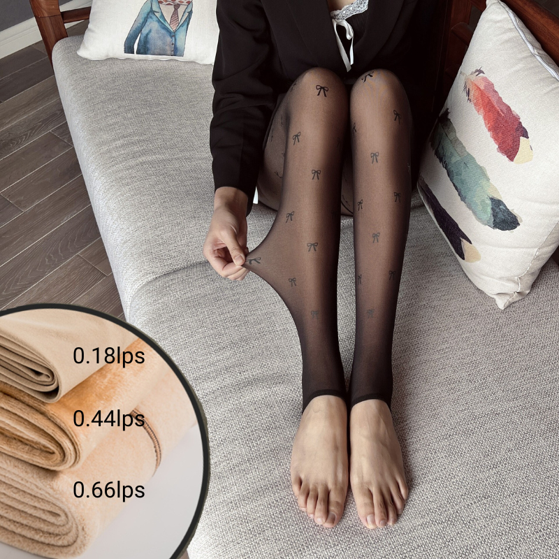 Thermal Stocking Women Translucent Soft Fleece Winter Warm Comfortable 3D Legging