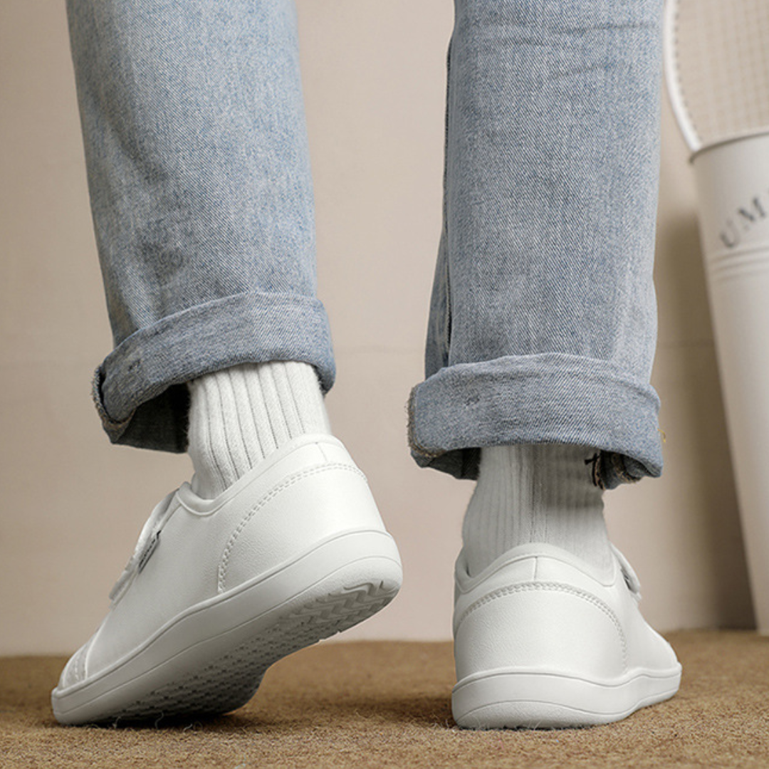 OCW Men Barefoot Shoes Waterproof Leather Zero Drop Walking Shoes Wide Toe Box Minimalist