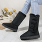 OCW Women’s Orthopedic Suede Ankle Boots Warm Fur Lining with Horn Buckle Design