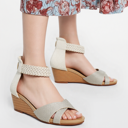 OCW Women Wedge Sandals Comfortable Arch-support Sparkling Glitter Summer Beach Elegant Design OCWShoes
