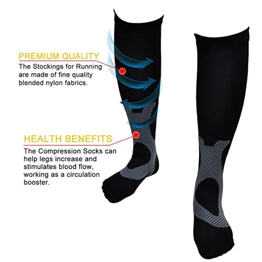 OCW Unisex Socks Arch Support Breathable Non Slip Cuff Reinforced Heel Compression Socks