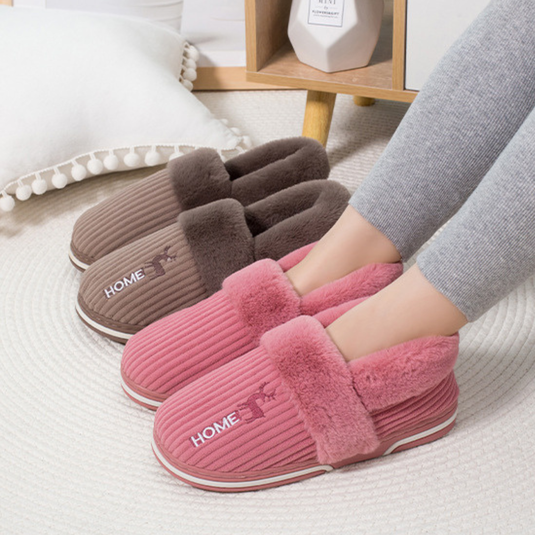 OCW Women Slippers Fluffy Comfortable Warm Plush Soft Non-slip Slides