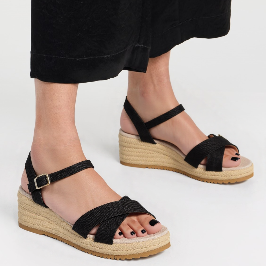 OCW Women Sandals Arch-support Comfortable Wedge Canvas Buckle New Summer Design