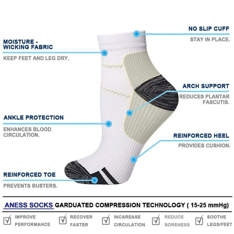 OCW Compression Sock For Women Breathable Anti-scratching Ankle Stockings