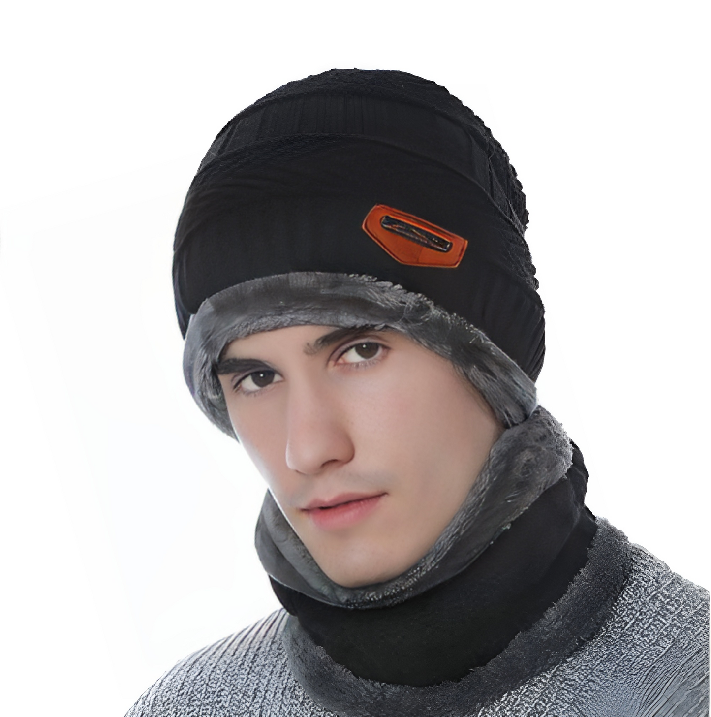 OCW Set Hat Scarf for Men and Women Neck Protection Outdoor Warm Fleece Liner Knit Winter