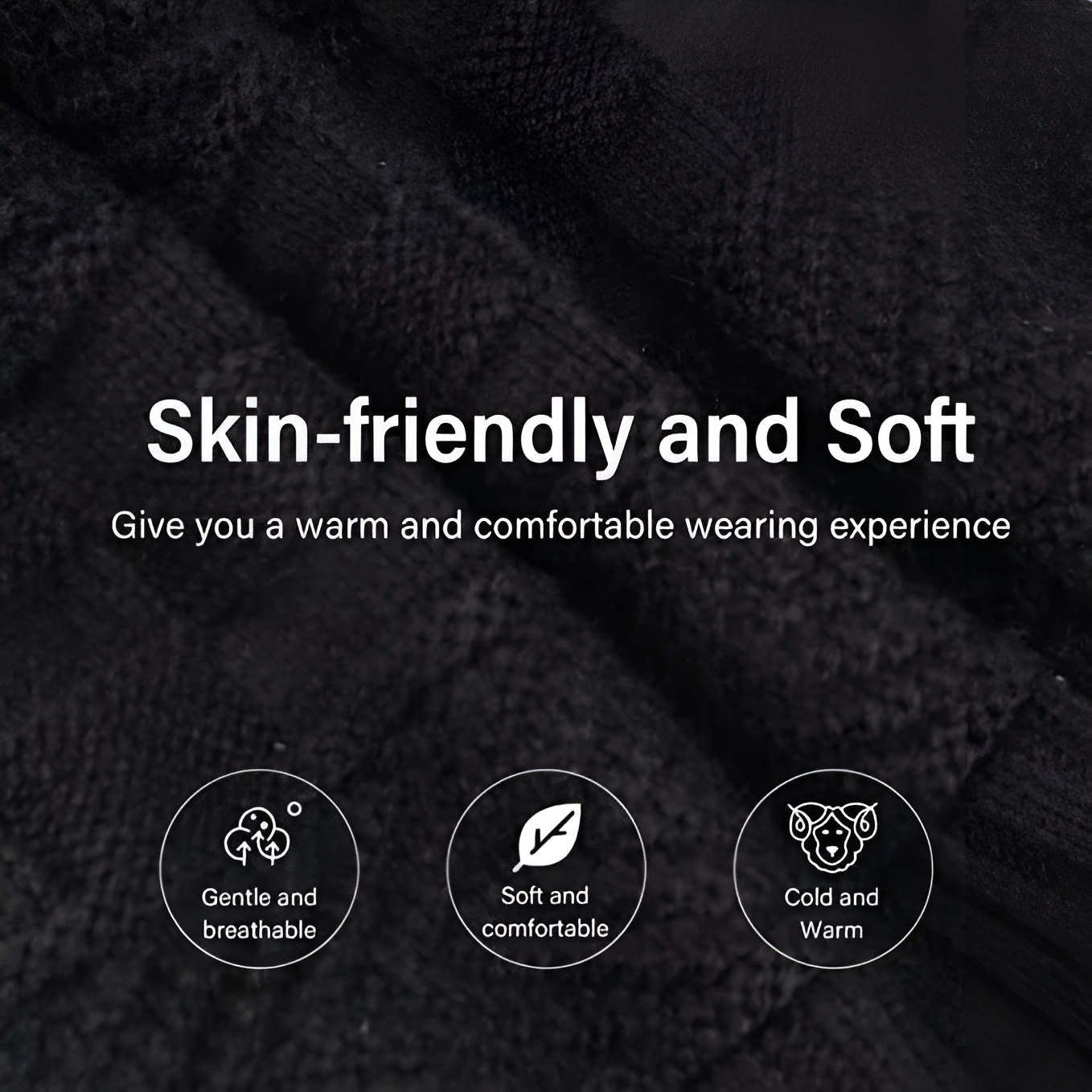 OCW Set Hat Scarf for Men and Women Neck Protection Outdoor Warm Fleece Liner Knit Winter