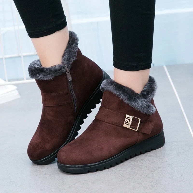 OCW Orthopedic Women Ankle Boots Fur Lined Super Warm Winter Comfortable Shoes